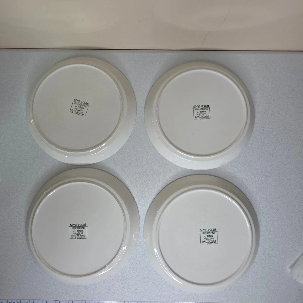 Vintage MCM Mikasa Style House Ironstone Dinner Plates Set of 4 Montego D9451